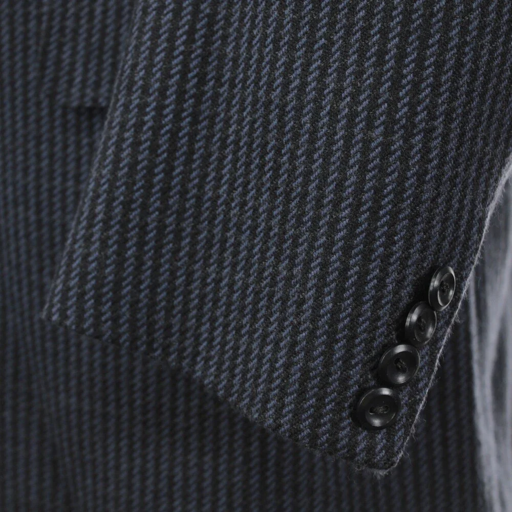 Oxxford Clothes Cashmere / Wool Sport Coat Size 44T In Blue Striped